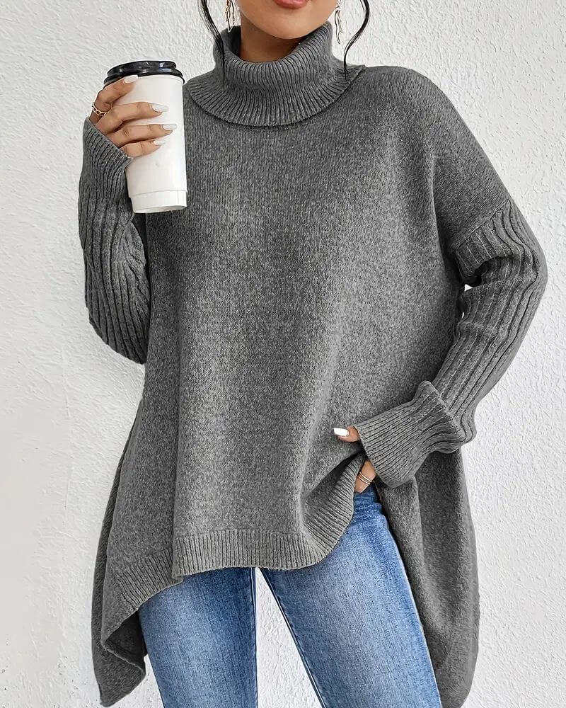Claudia™ - Eleganter Asymmetrischer Rollkragenpullover