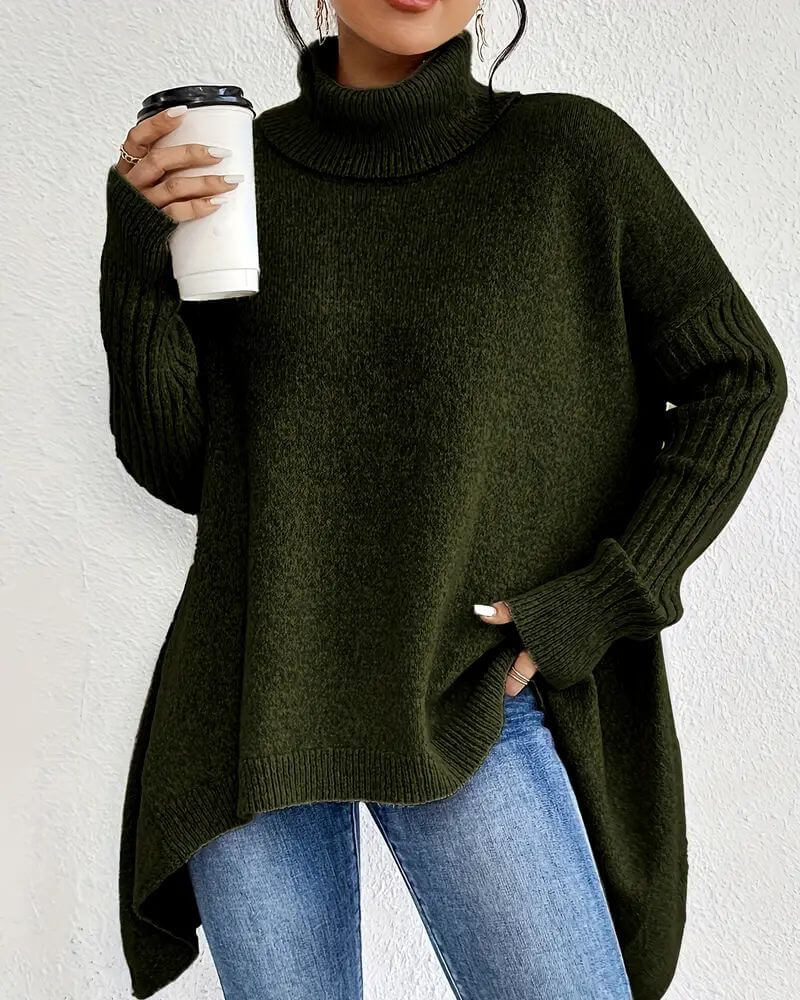 Claudia™ - Eleganter Asymmetrischer Rollkragenpullover