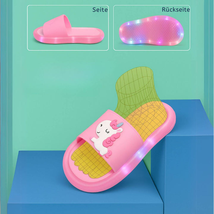 GlowSteps™ – Leuchtende Einhorn-Hausschuhe für Kinder
