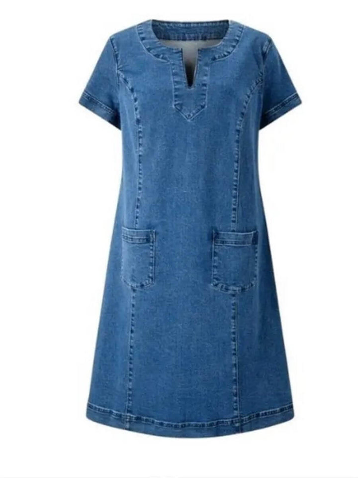 Heidi™ – Sommerliches Jeanskleid mit V-Ausschnitt