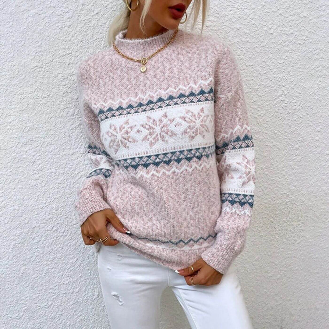 Julia™ - Stilvoller Schneeflocken Winterpullover