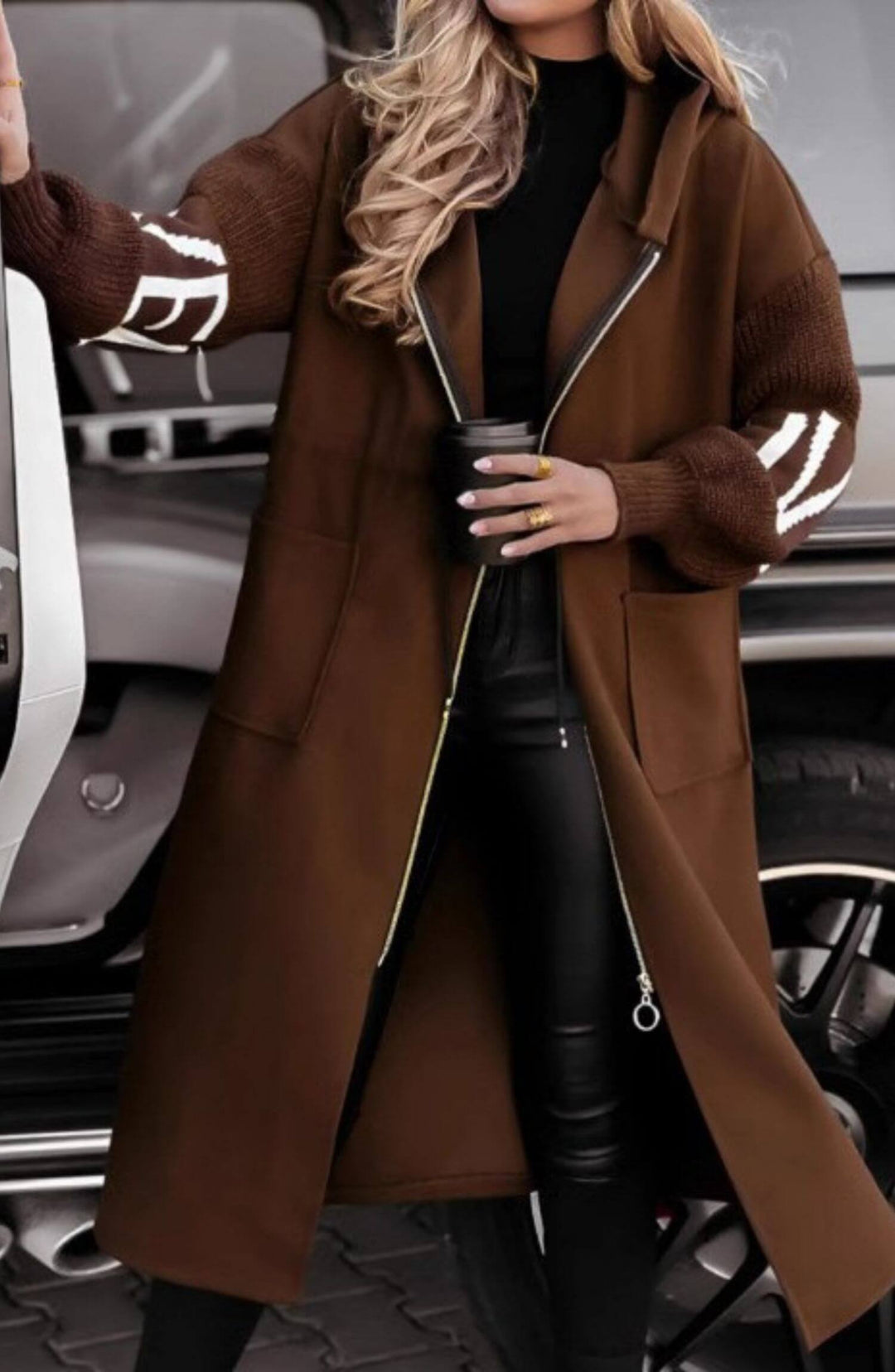 Kristin™ - Strickjacke mit Kapuze und langen Ärmeln