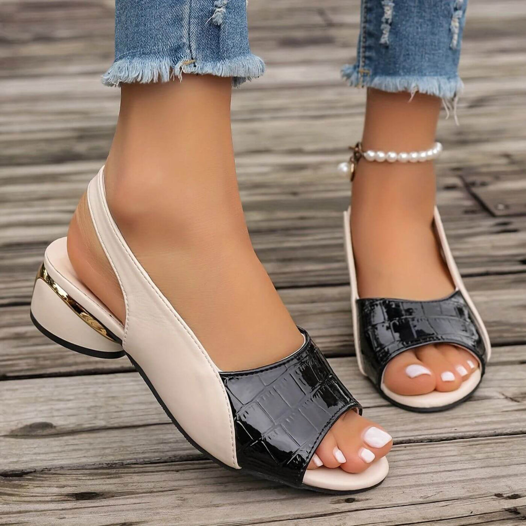 Leni™ - Bequeme Orthopädische Sandalen mit Niedrigem Absatz