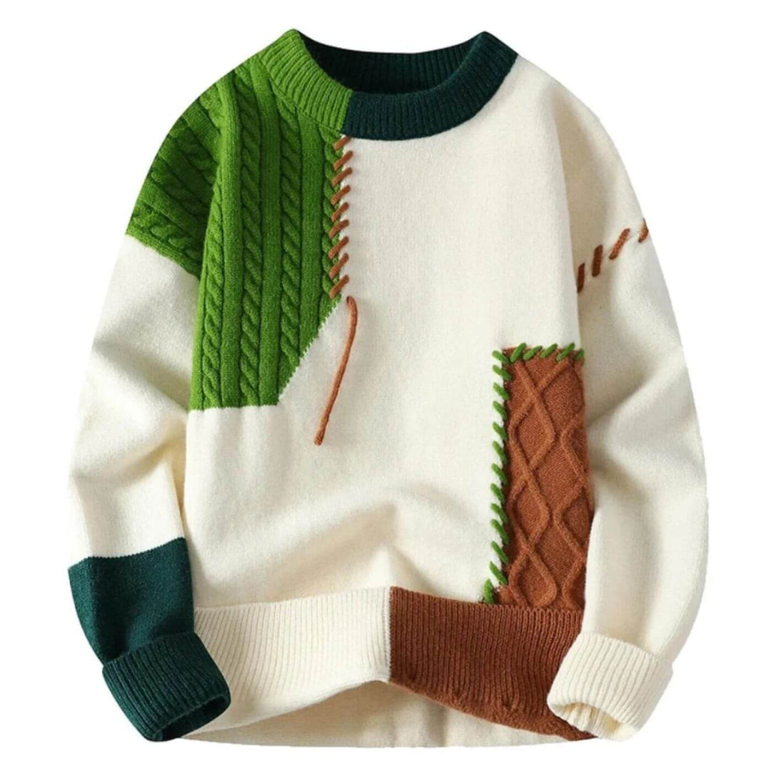Leon™ - Stilvoller Patchwork Komfortpullover