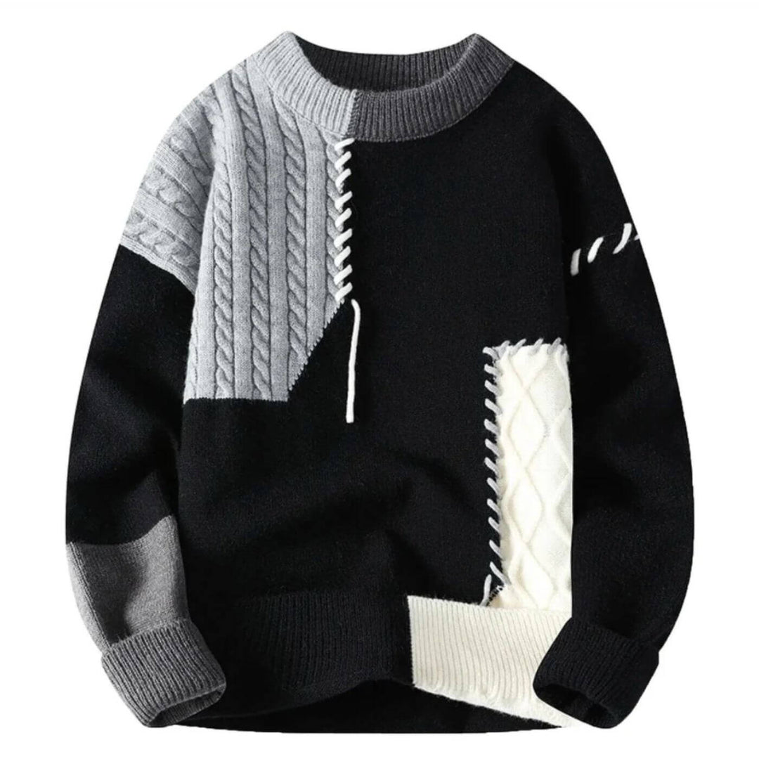 Leon™ - Stilvoller Patchwork Komfortpullover