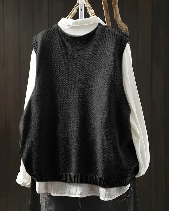 Leonie™ - Gestrickte Ärmellose Stilvolle Strickjacke