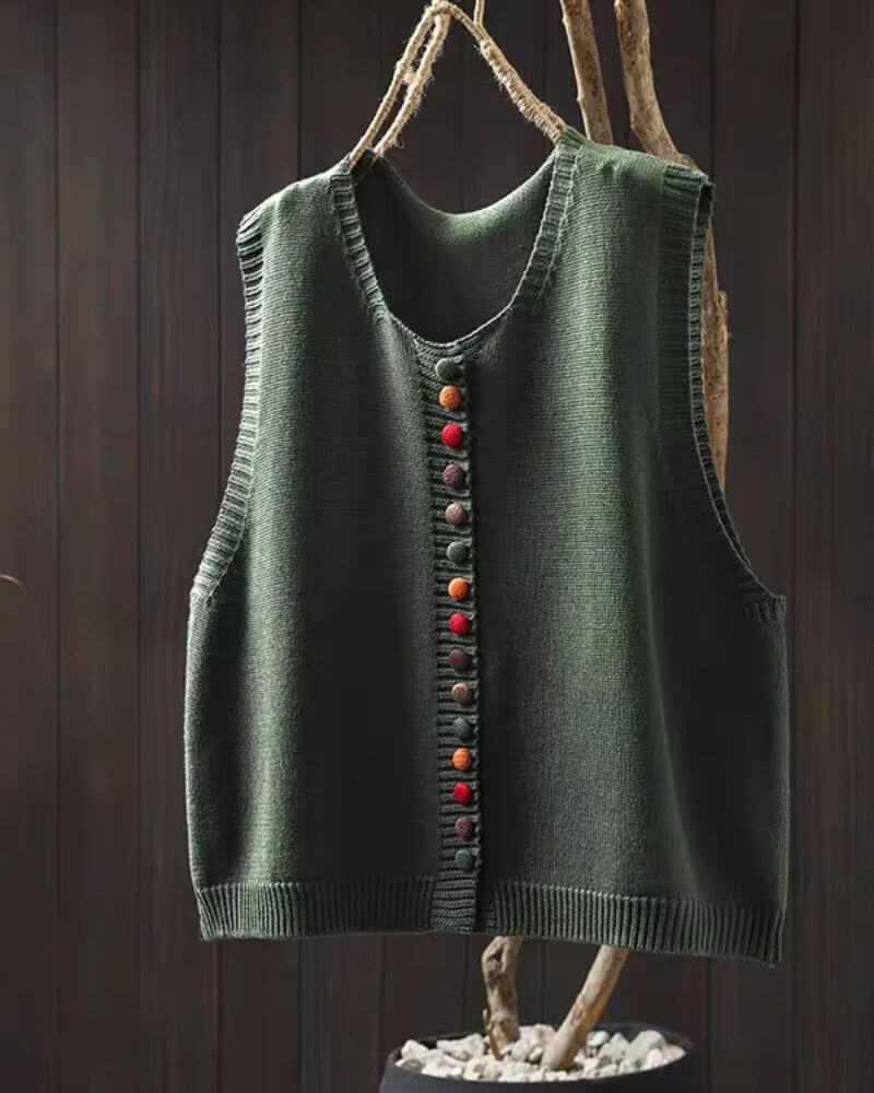 Leonie™ - Gestrickte Ärmellose Stilvolle Strickjacke