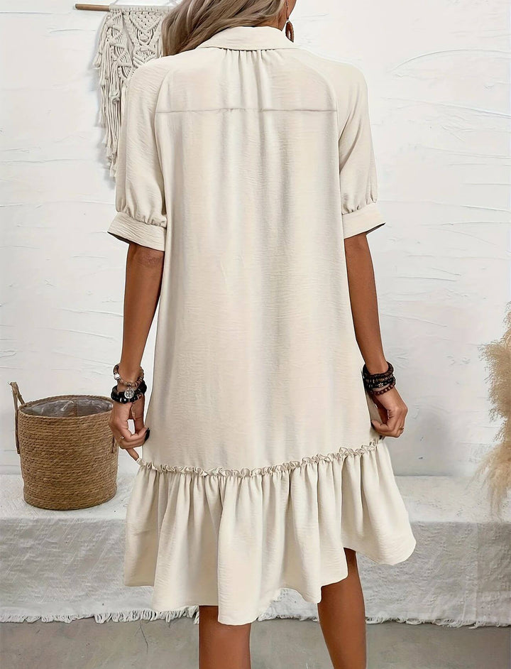Lisa™ – Bequemes Kleid mit Knopfleiste und Rüschen
