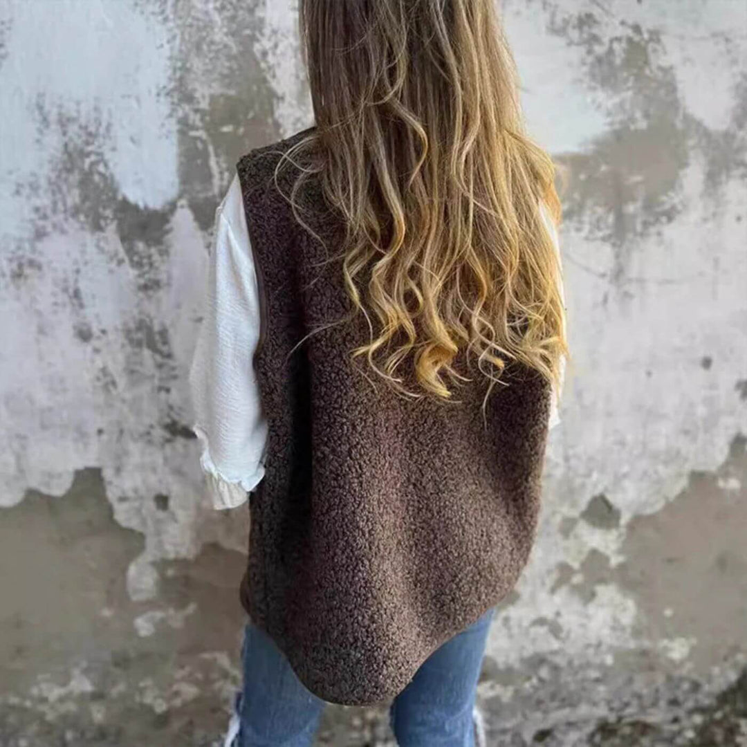 Martha™ - Winterfleece Weste mit Knopfverschluss