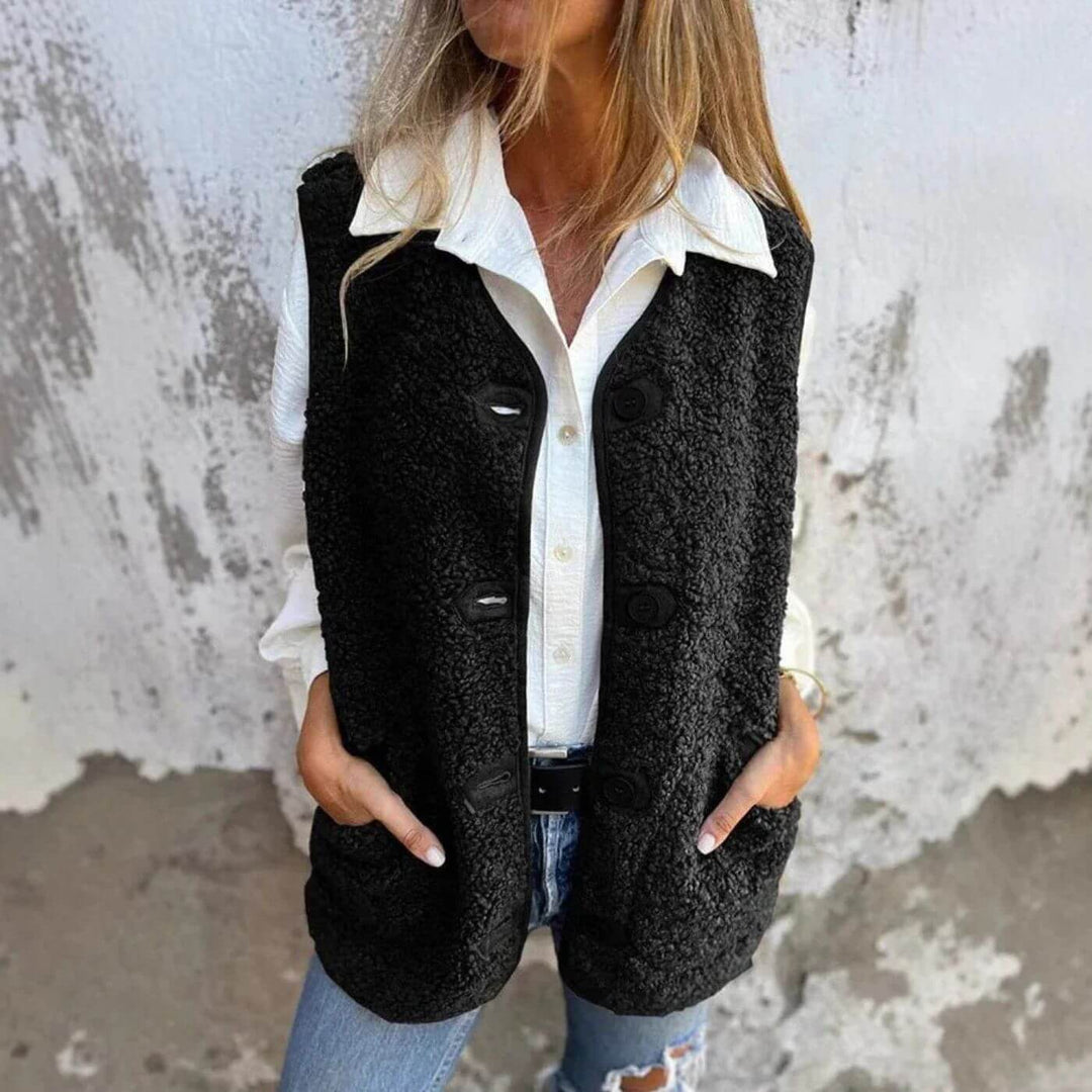 Martha™ - Winterfleece Weste mit Knopfverschluss