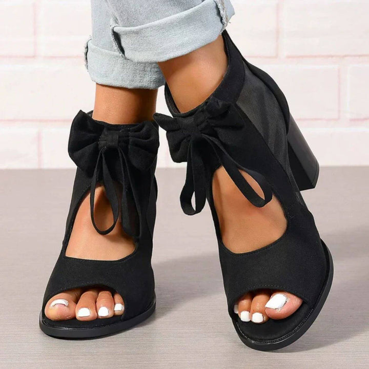 Pauline™ - Chunky Heels Sandalen mit Schleifendetail & Orthopädischer Unterstützung