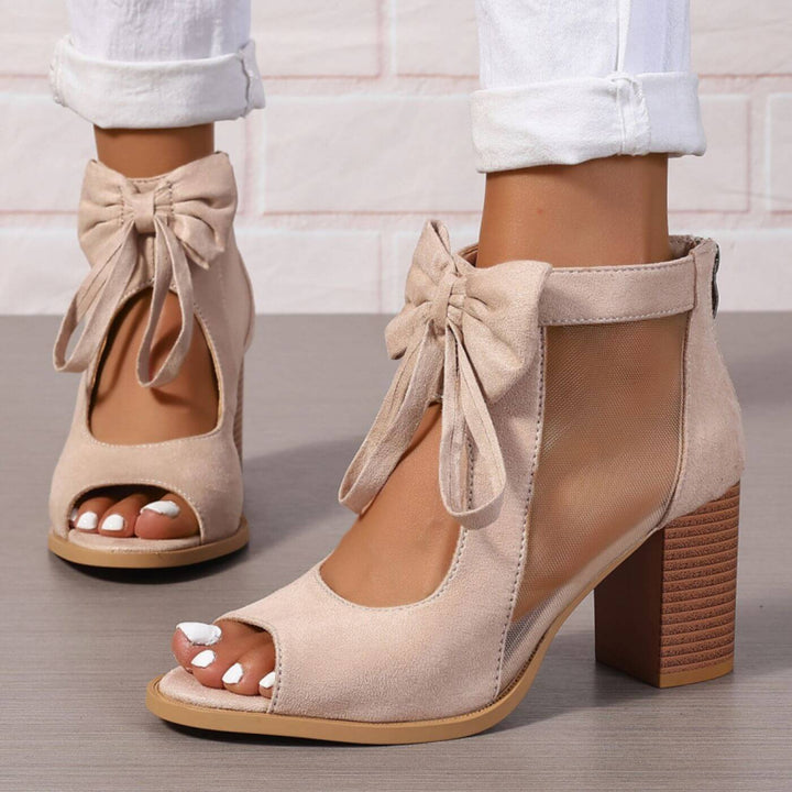 Pauline™ - Chunky Heels Sandalen mit Schleifendetail & Orthopädischer Unterstützung