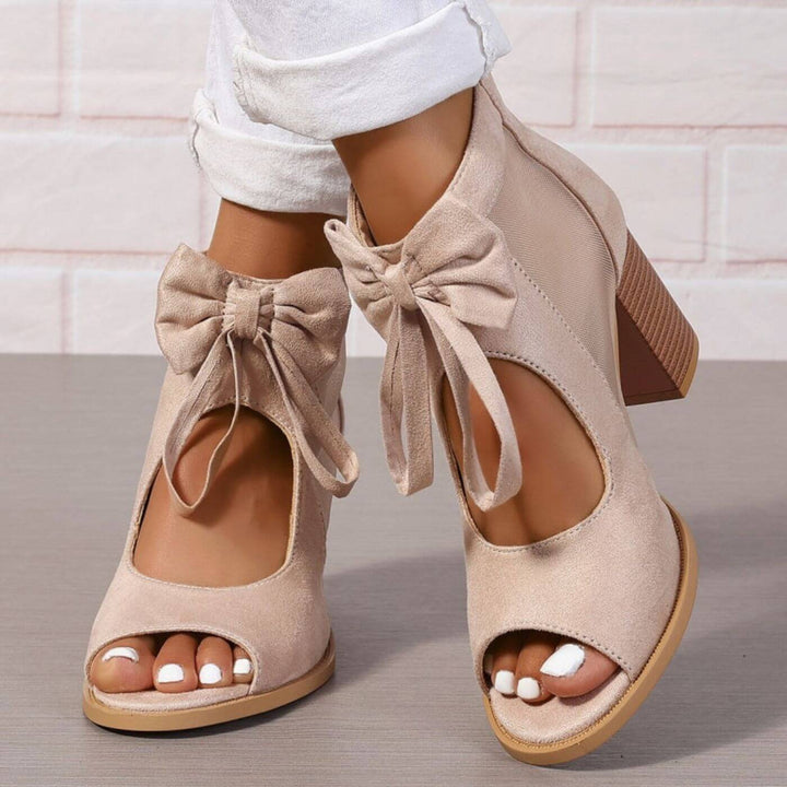 Pauline™ - Chunky Heels Sandalen mit Schleifendetail & Orthopädischer Unterstützung