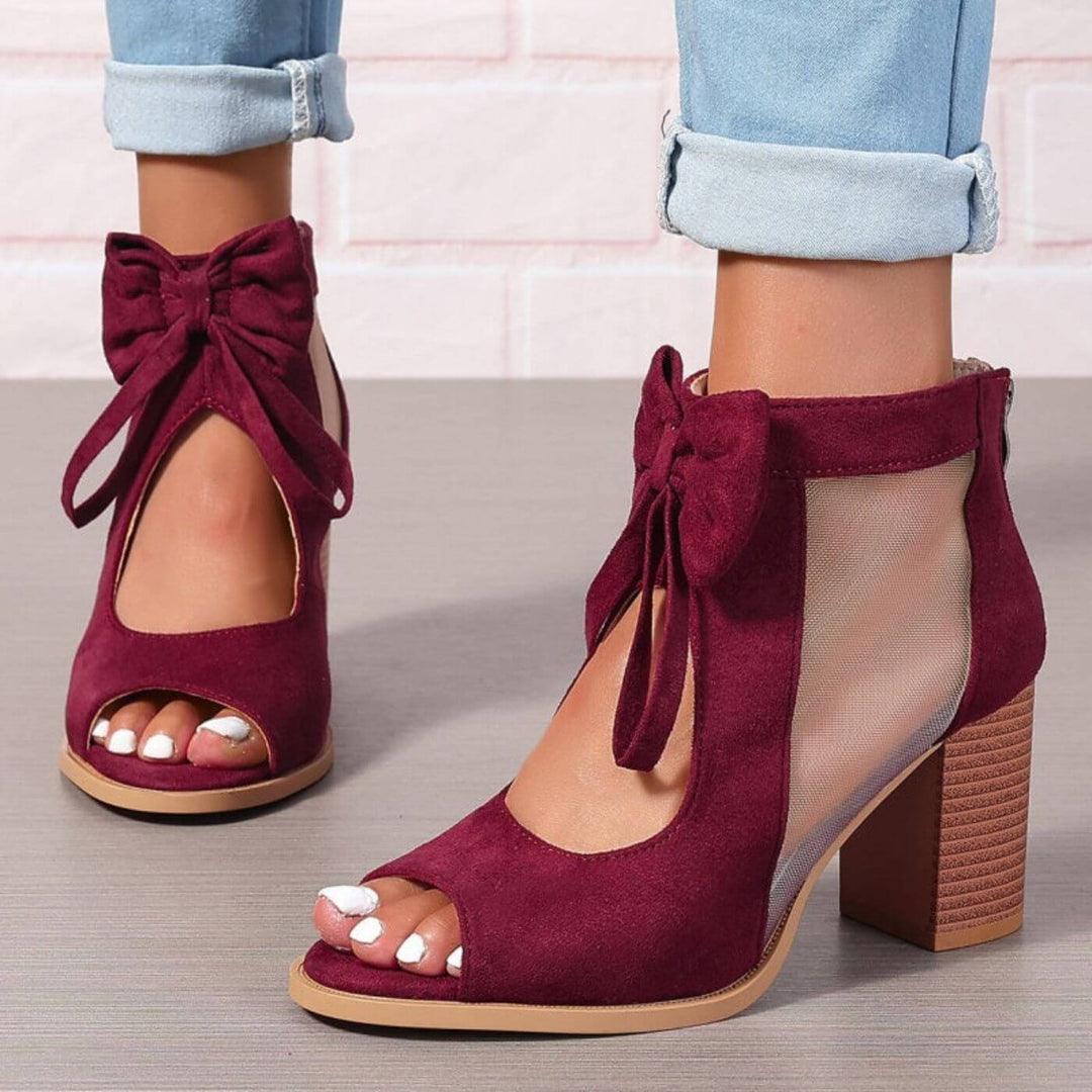 Pauline™ - Chunky Heels Sandalen mit Schleifendetail & Orthopädischer Unterstützung