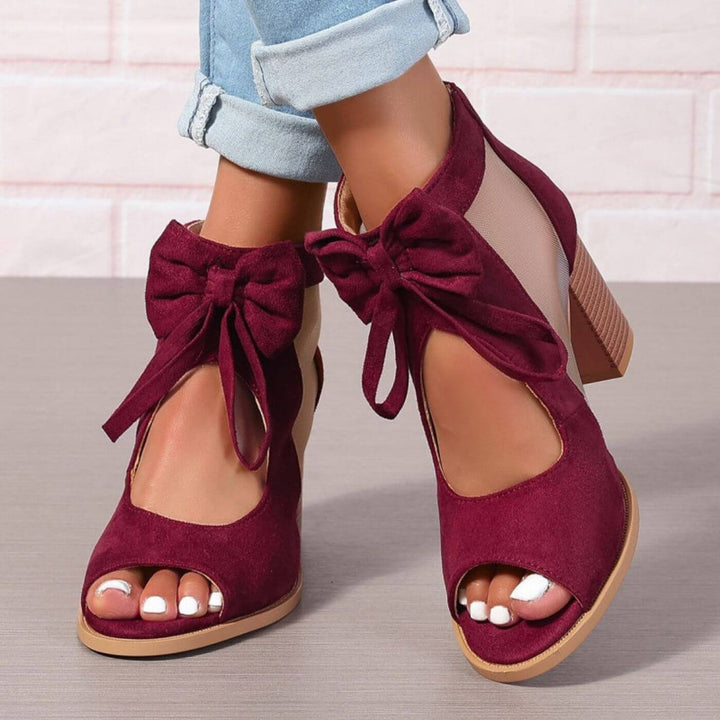 Pauline™ - Chunky Heels Sandalen mit Schleifendetail & Orthopädischer Unterstützung
