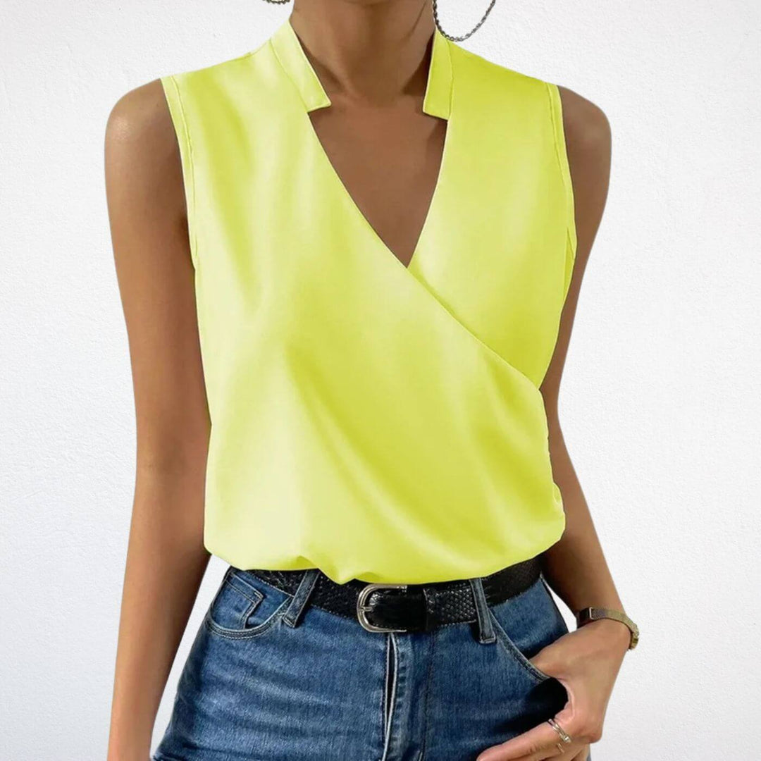 Marie – Ärmellose Bluse mit V-Ausschnitt